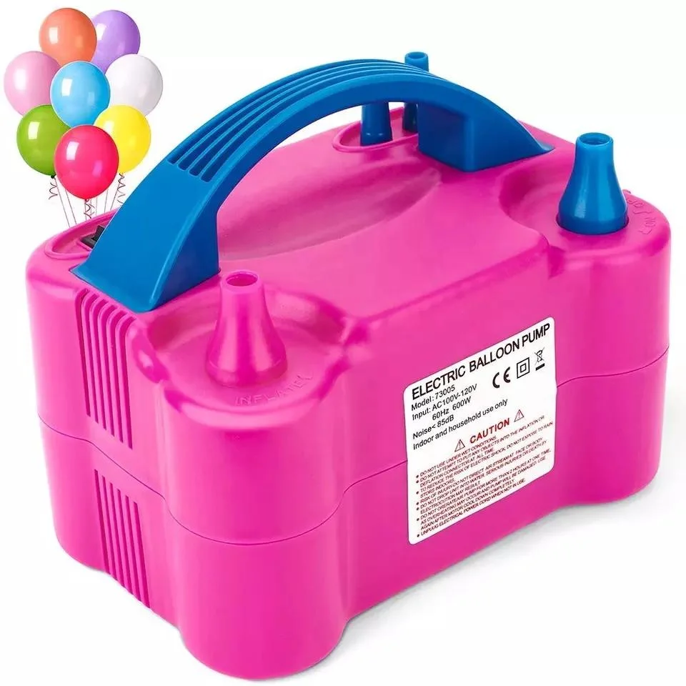 Rose Red 110V 600W Good Style Electric Balloon Pump Portable Automatic Double Hole Balloon Inflator