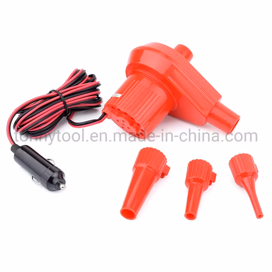 Bomba de ar elétrica portátil AC 110V / DC 12V para infláveis ​​para barco de jangada Cama de ar Piscina Anel de natação de brinquedo