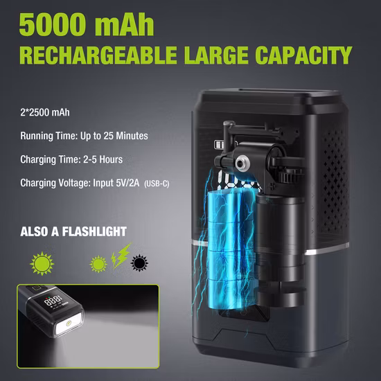 Bomba de ar recarregável do carro da bateria do lítio das funções múltiplas de 12V 12.6V 80W 120W