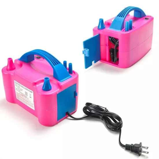 Bocal duplo portátil rosa vermelha 110V 600W bomba de ar a vácuo de balão elétrico para balão de decoração