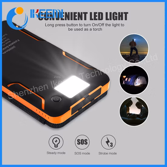 Banco de energia painel solar carregador portátil bateria externa universal